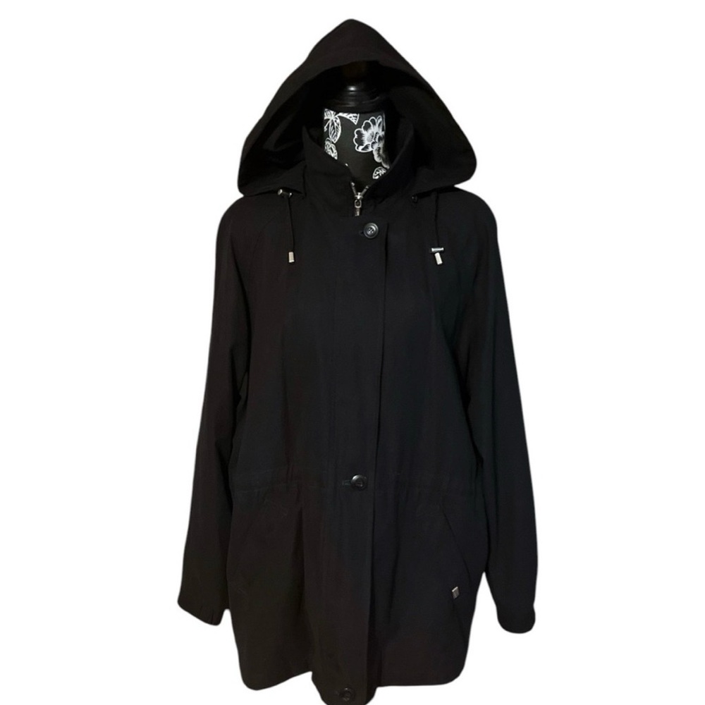 London Fog Zip Front Mid Length Raincoat